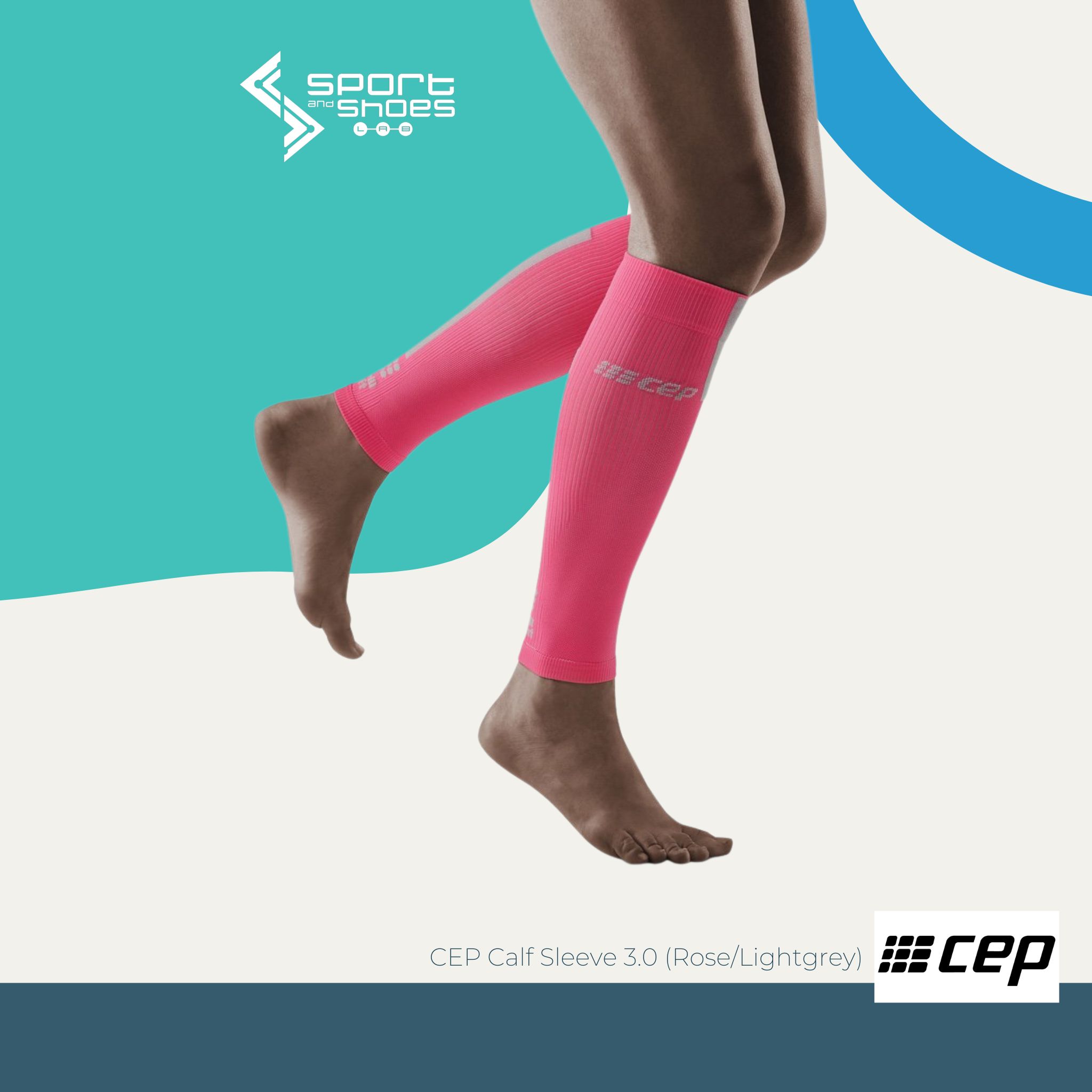 CEP Calf Sleeve 3.0 (Rose/Lightgrey)